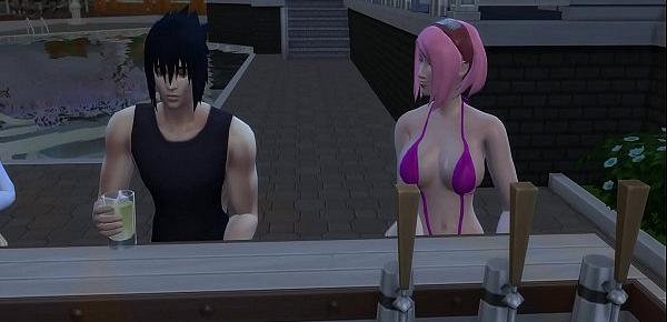  Sasuke y Sakura Dia Romantico Sexo en Publico Naruto Hentai